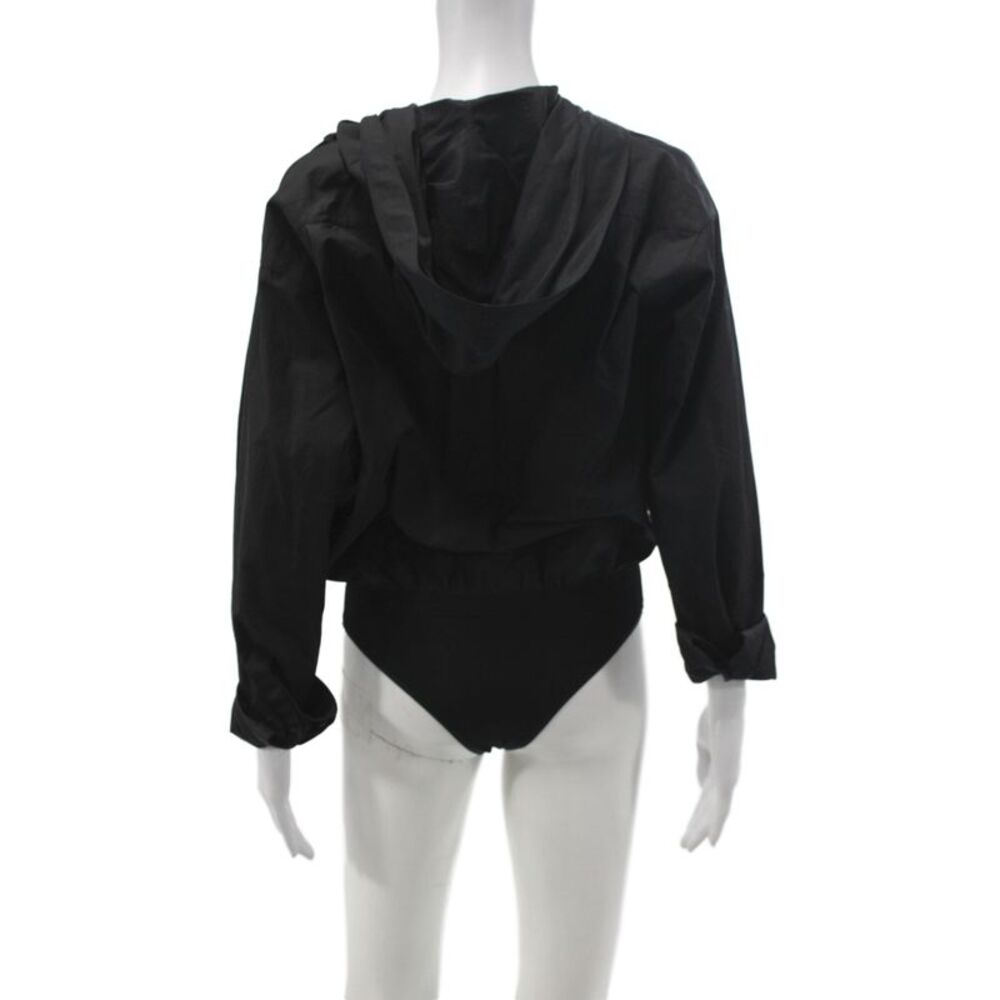 Alaia Women Bodysuit Black V Neck Long Sleeve Cotton Size 34 - Picture 3 of 7